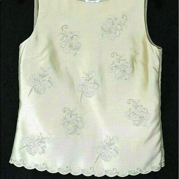 NEW Talbots 100% Silk Sequin Embroidered  Lined Side zip Top MSRP $98/NW… - Picture 2 of 8